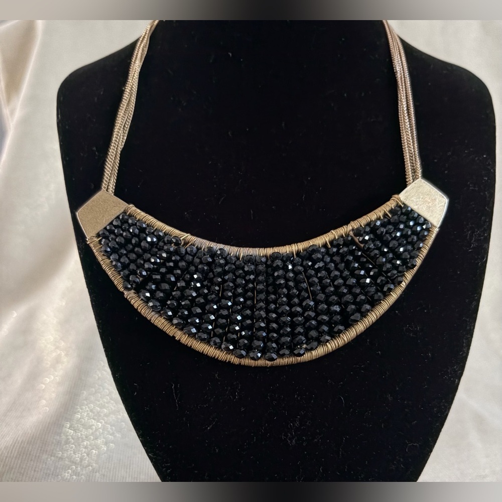 Kenneth Cole Women's Black Beaded Statement Necklace